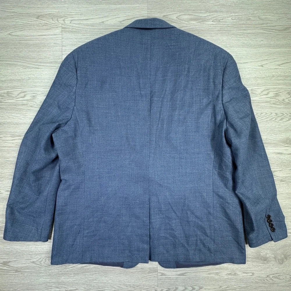 Lauren Ralph Lauren Men's Blazer Blue Size 48R Linen Blend Two Button Sport Coat